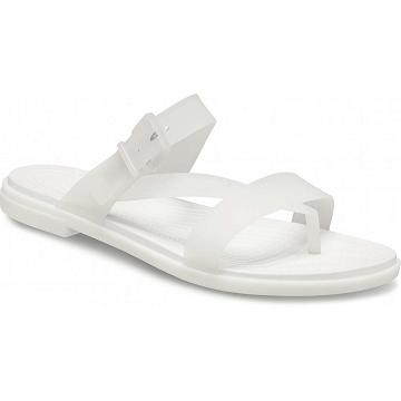 Crocs Tulum Translucent Toe Post Women's Flip Flops White | Australia 0192PJJQ